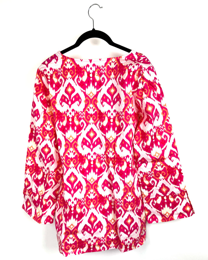 Multicolor Long Sleeve Abstract Top - Small