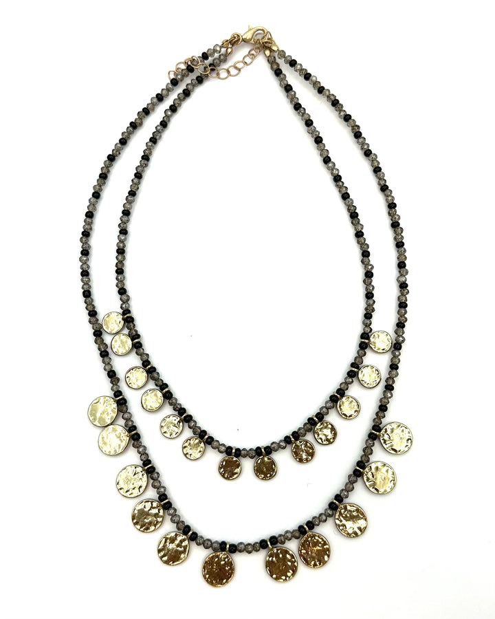 Black and Grey Beaded Necklace