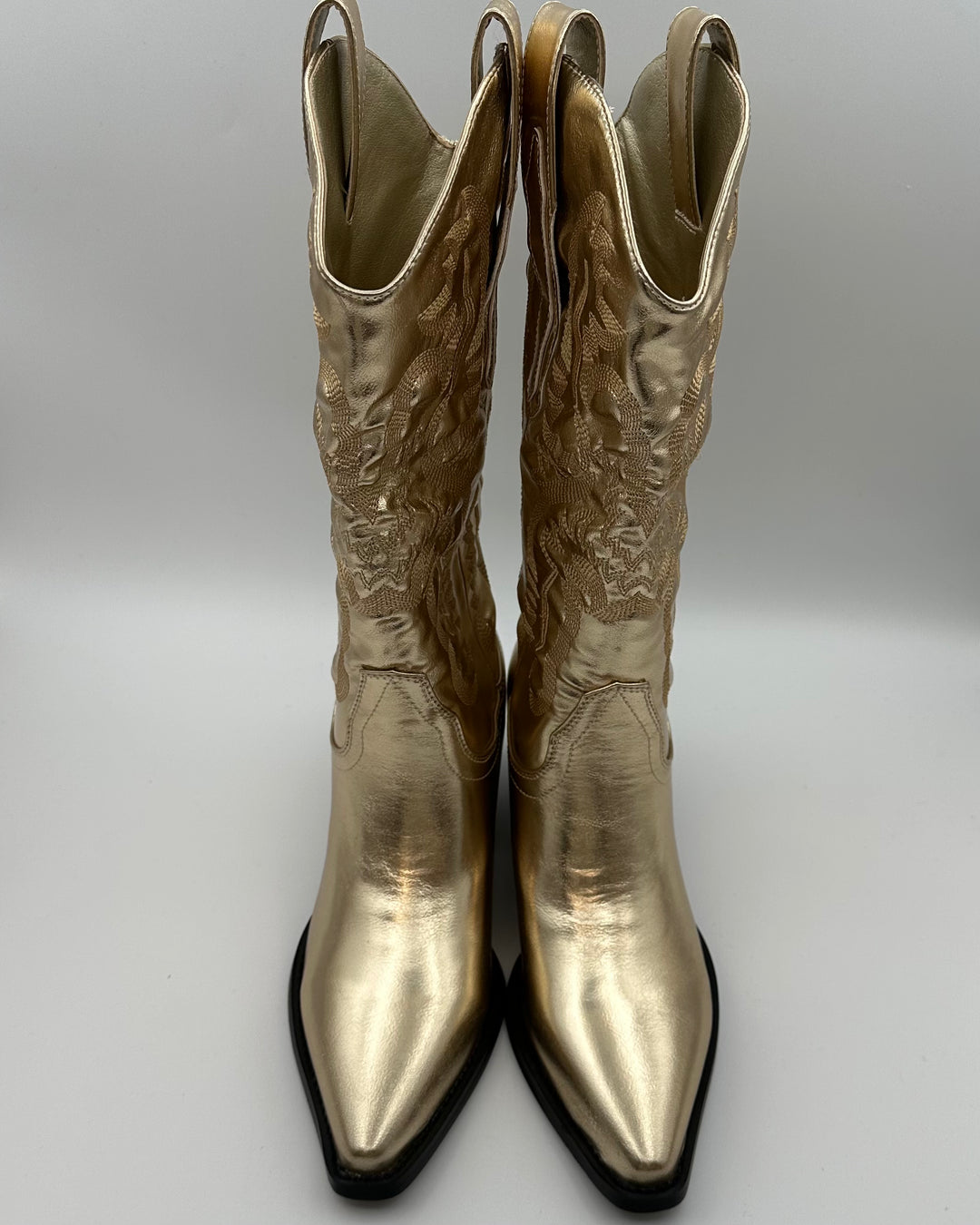 Gold Metallic Cowboy Boots - Size 6