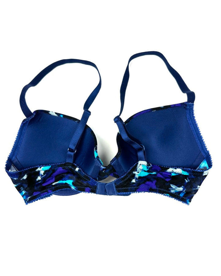Blue Abstract Pushup Bra -  34C