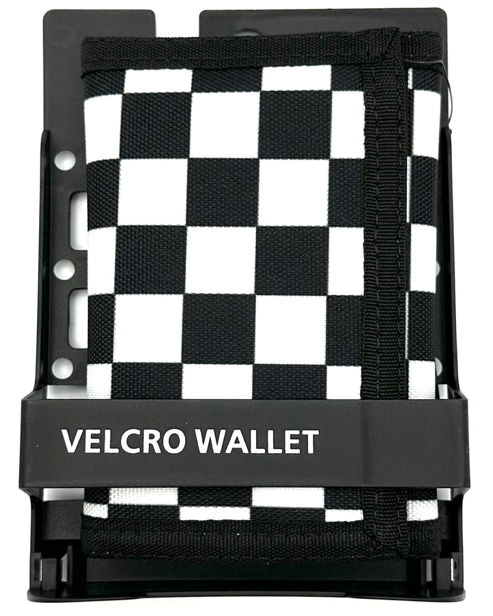 Black & White Checkered Velcro Wallet - One Size