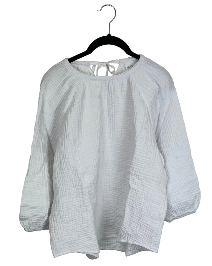 Bright White Textured Top - Size 0/2, 4/6, 8/10, 12/14 and 16