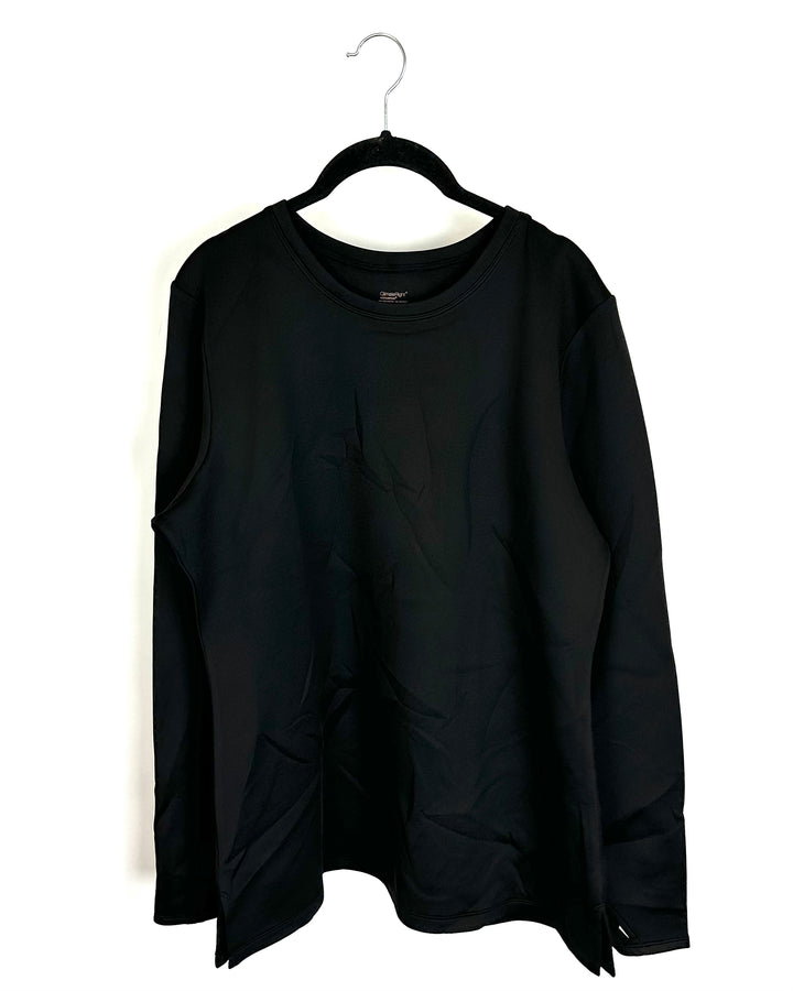 Black Fitted Long Sleeve Top - Extra Large