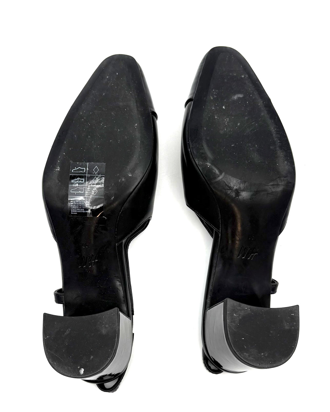 H&M Black Block Heel Shoe - Size 8