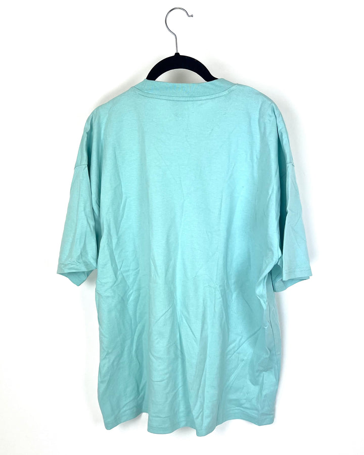 MENS Mint Green Tee Shirt With Shrimp Pocket - Medium