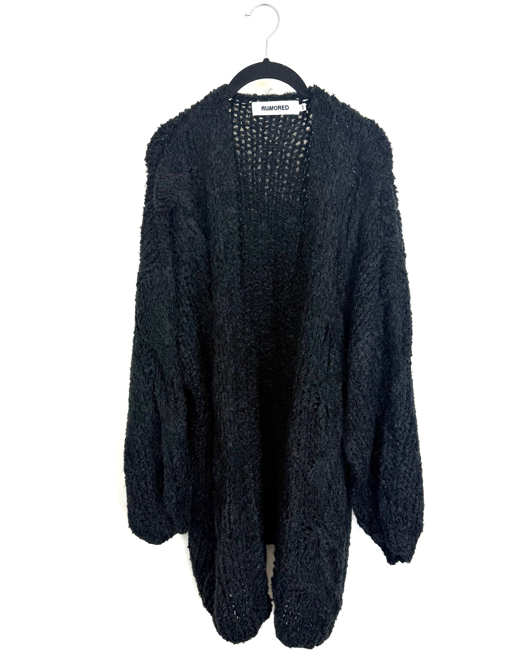 Black Open Knit Cardigan - Size 8/10