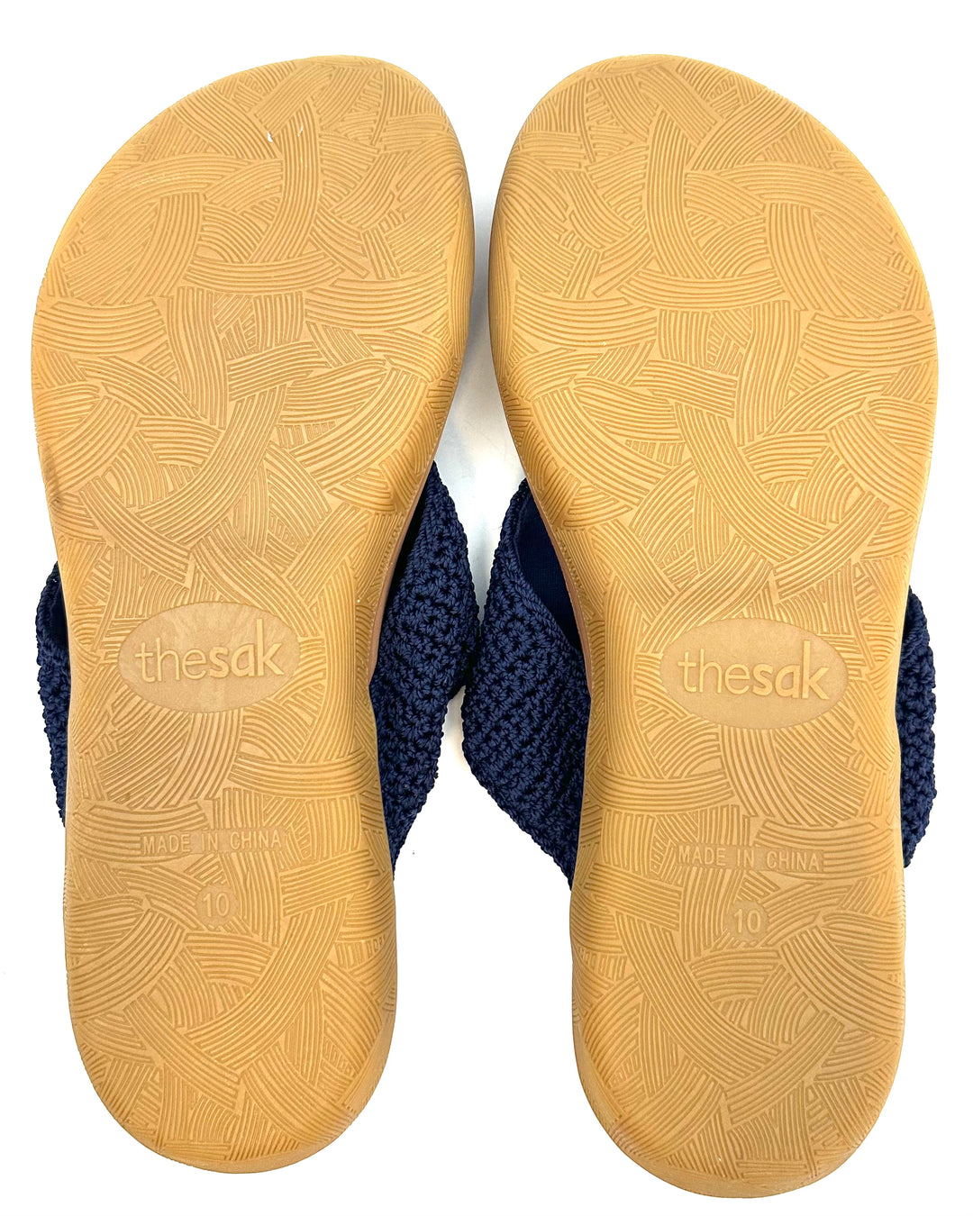 Navy Blue Crochet Sandals - Size 10