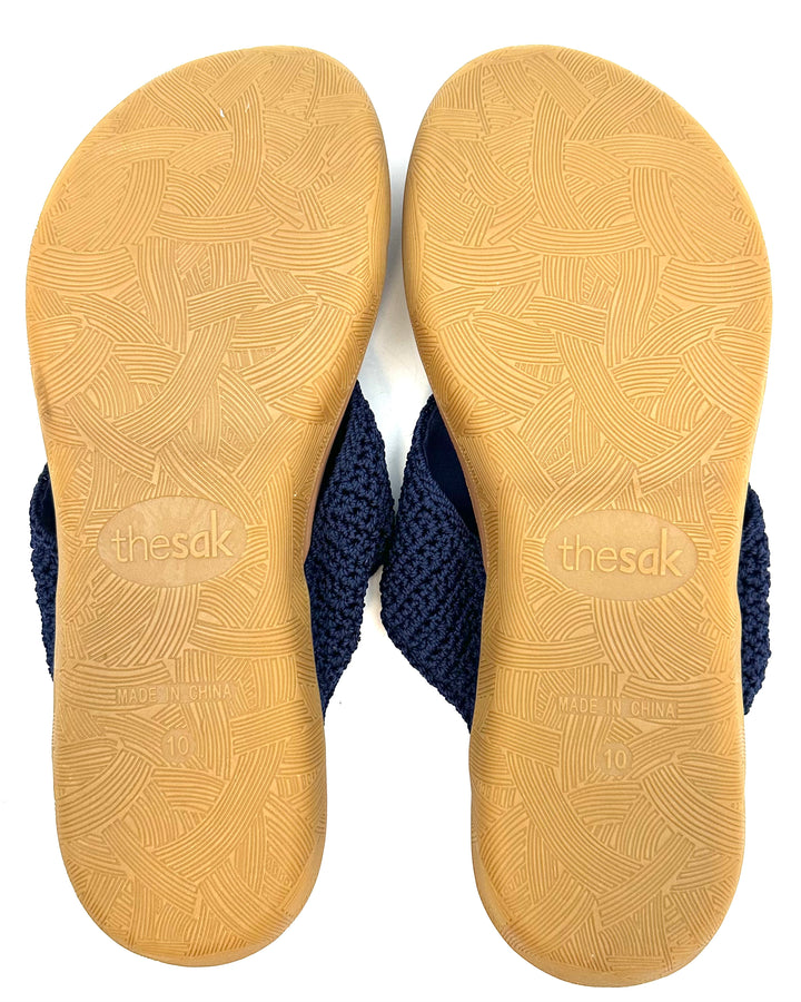 Navy Blue Crochet Sandals - Size 10