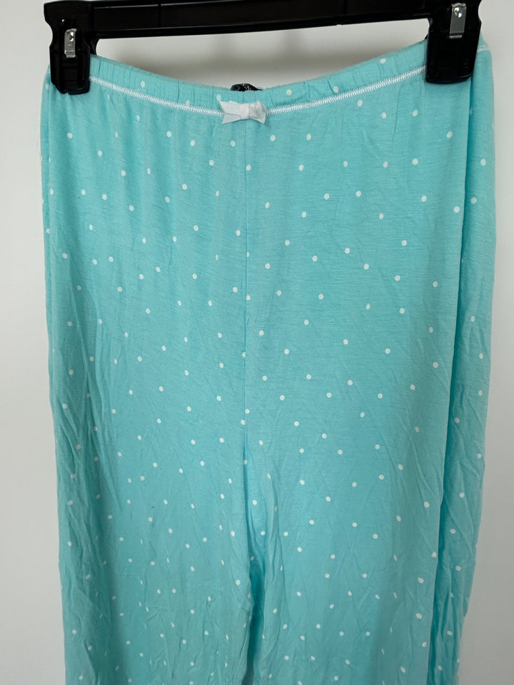 Teal and Polka Dot Cropped Pajama Pants- Size 1X