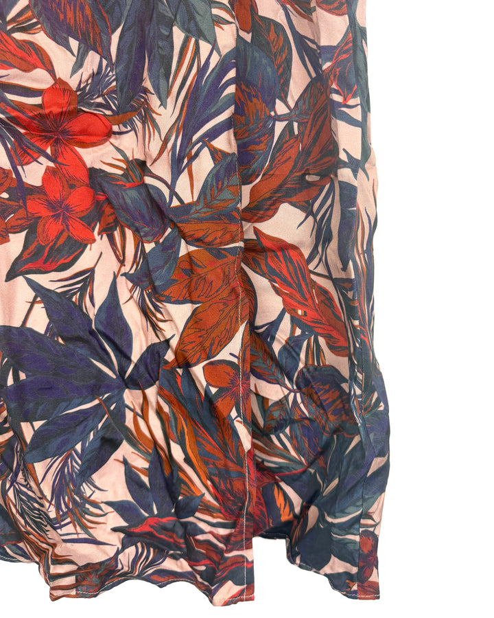 Peach and Burnt Orange Floral Skirt - Size 4/6