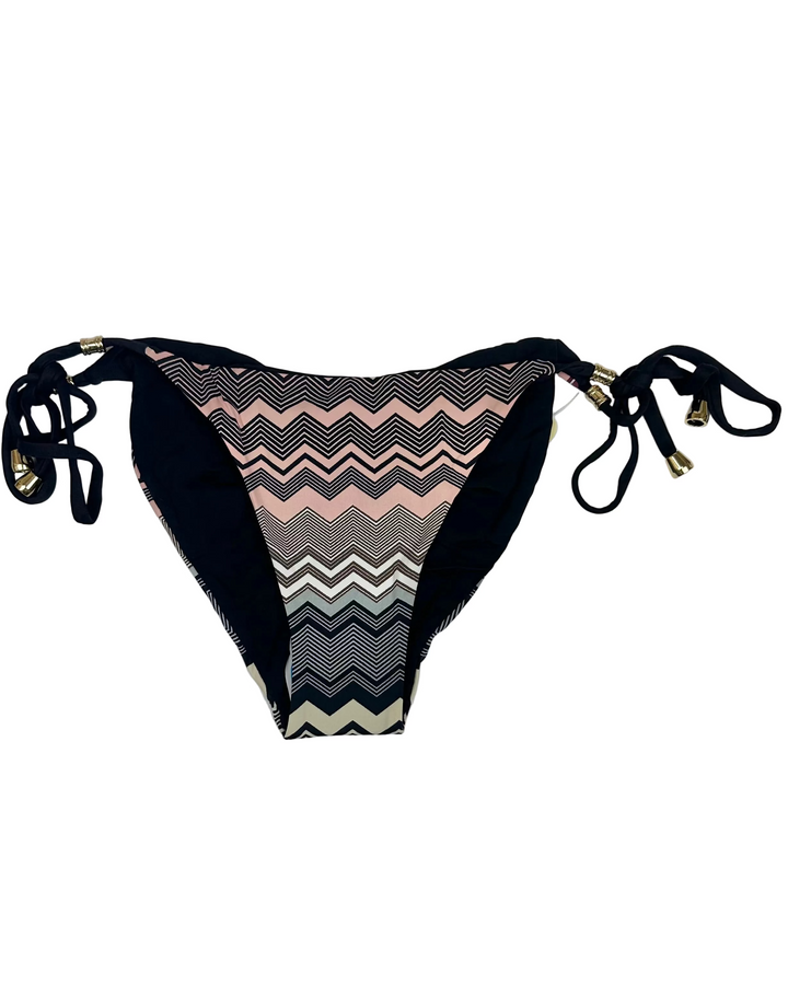 Reversible Black Chevron Tie Bikini Bottom - XS, S, XL