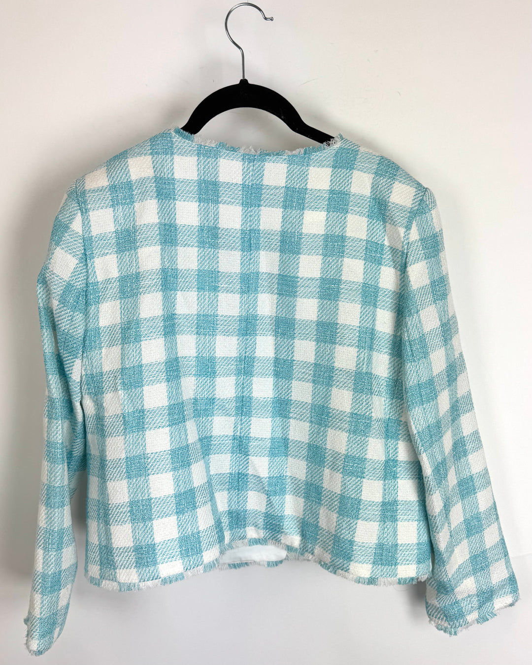 Blue And White Tweed Blazer - Size 4