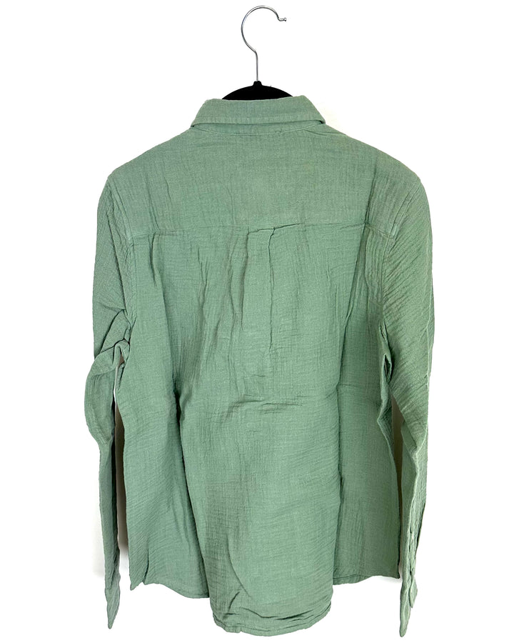 Fern Green Button Up Blouse - Size 0/2 and 8/10