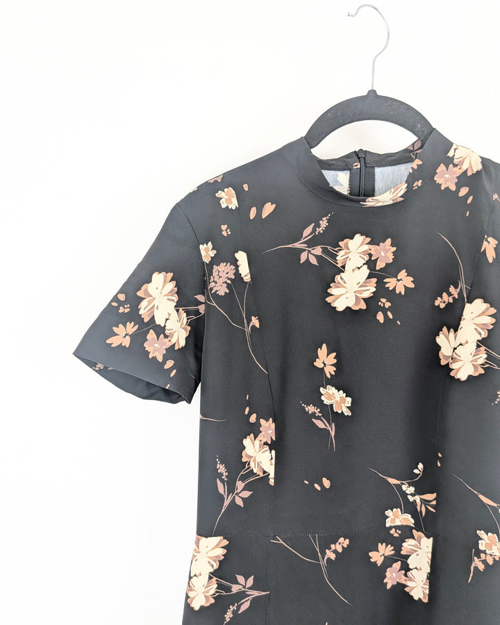 Black Floral Dress - Size 2/4