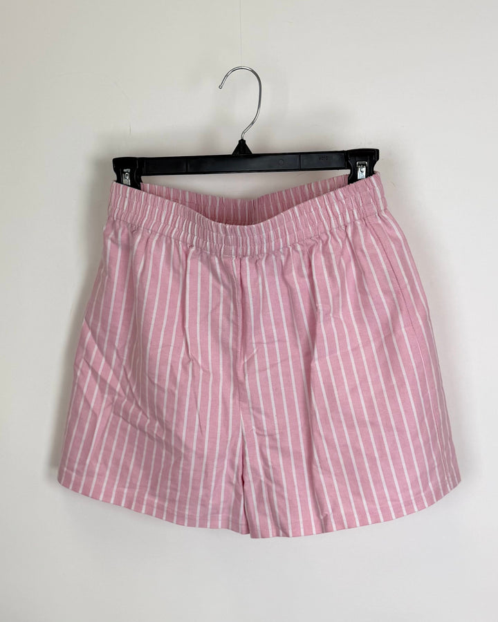 Pink and White Stripe Shorts - Size 0/2, 2/4