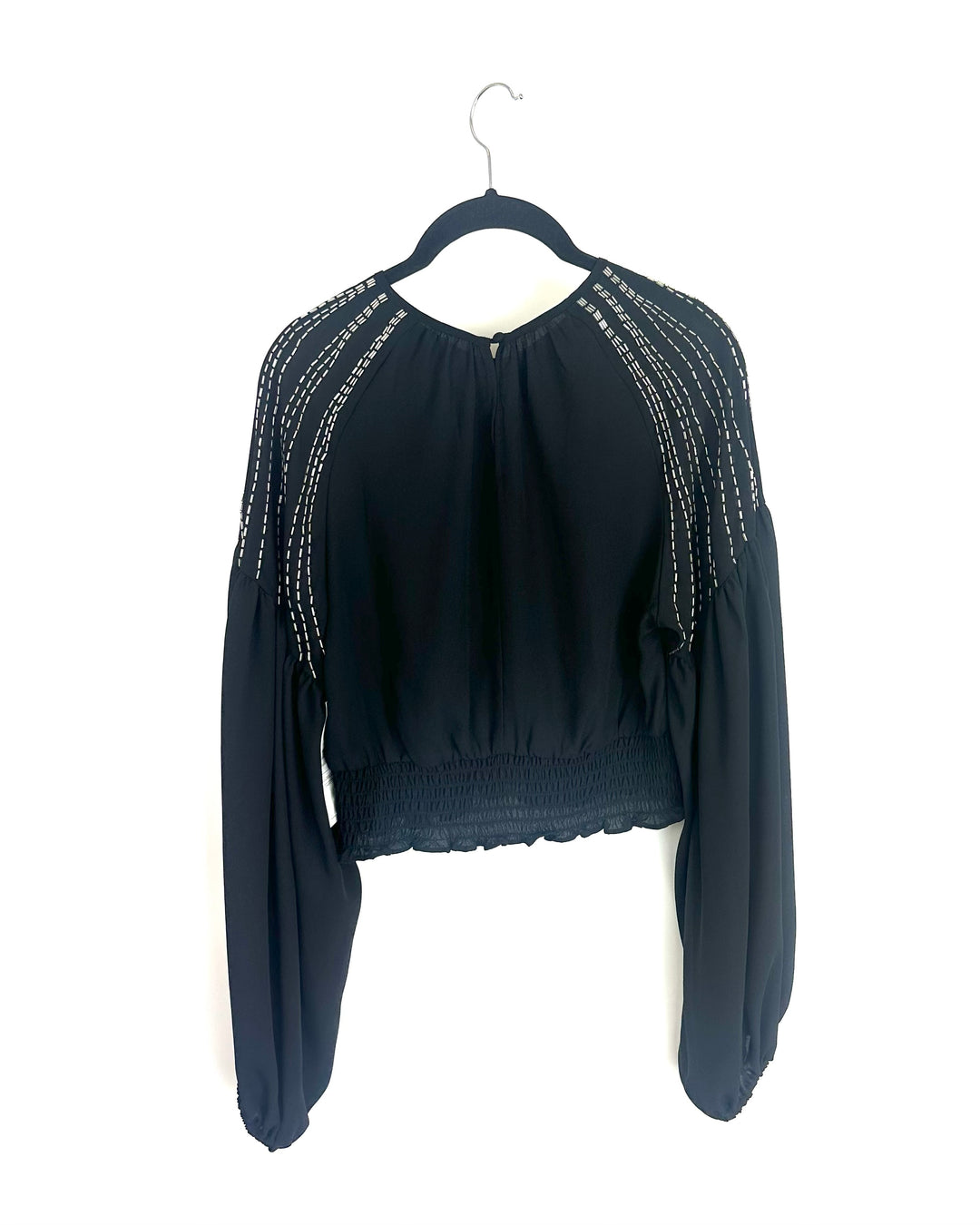 Black Rhinestone Crop Top - Size 2/4