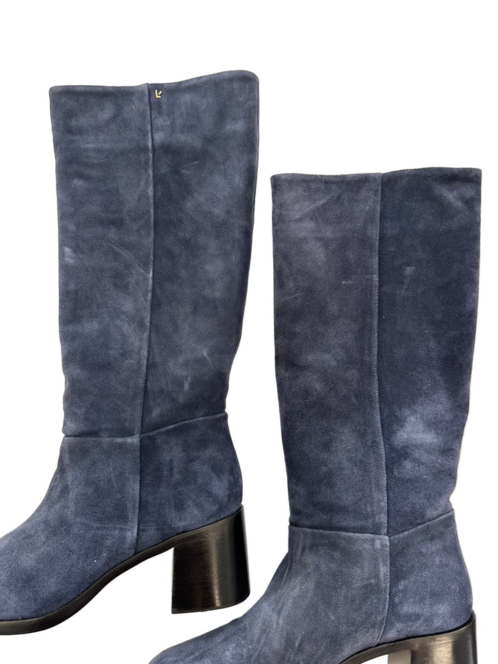 Navy Blue Suede Boots - Size 11