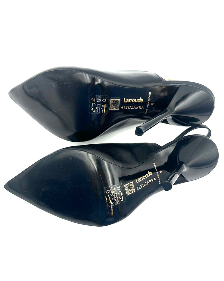 Black Leather Stiletto Heel - Size 6 and 8