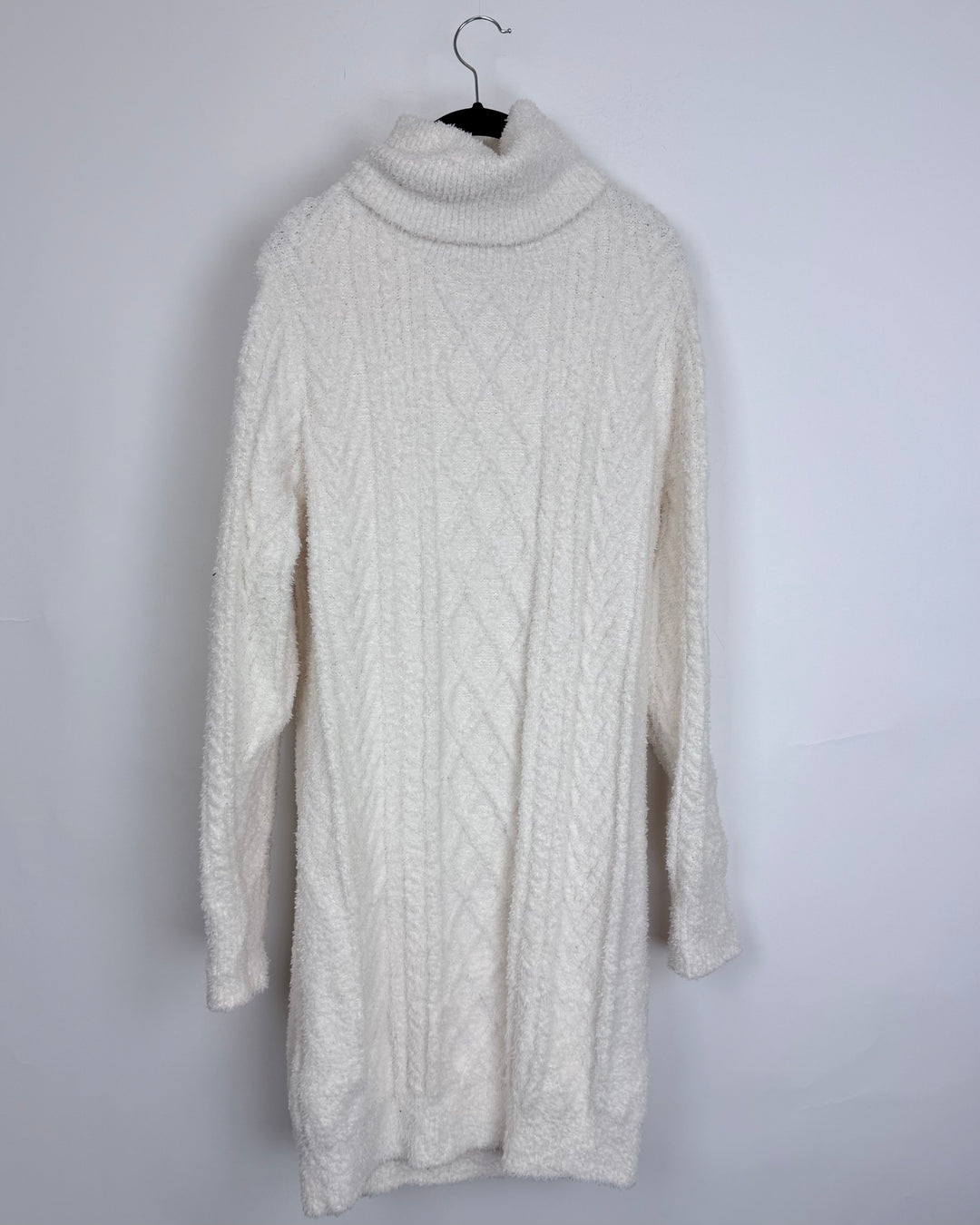 Fluffy Cream Sweater Dress - Size 4/6