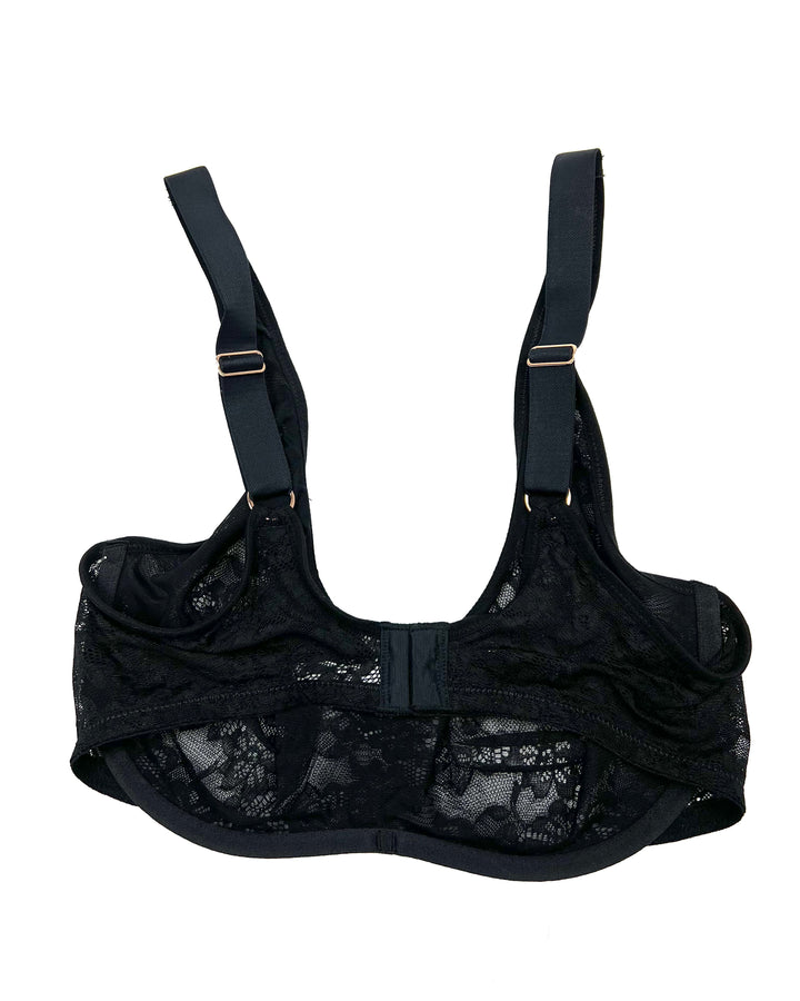 Black Lace Underwire Bra - 34D