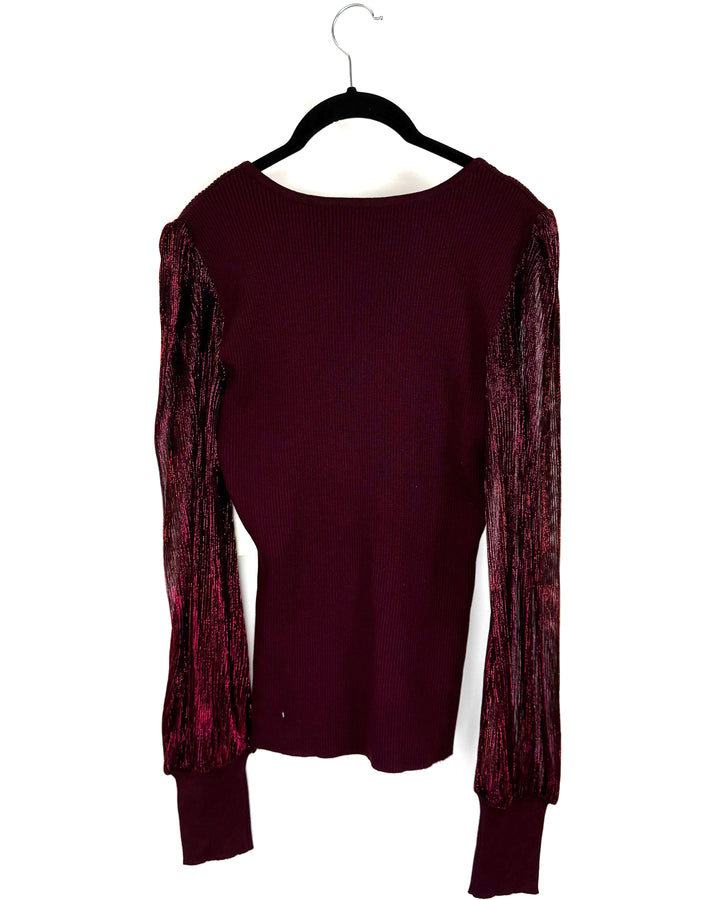 Burgundy Red Long Sleeve Top - Size 6/8