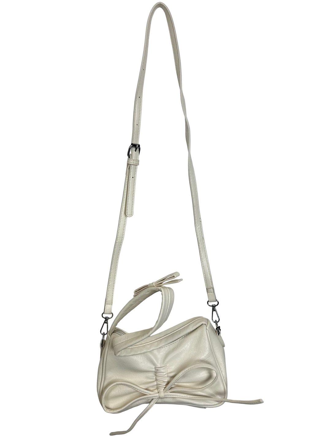 Cider Cream Ruched Bow Shoulder Bag