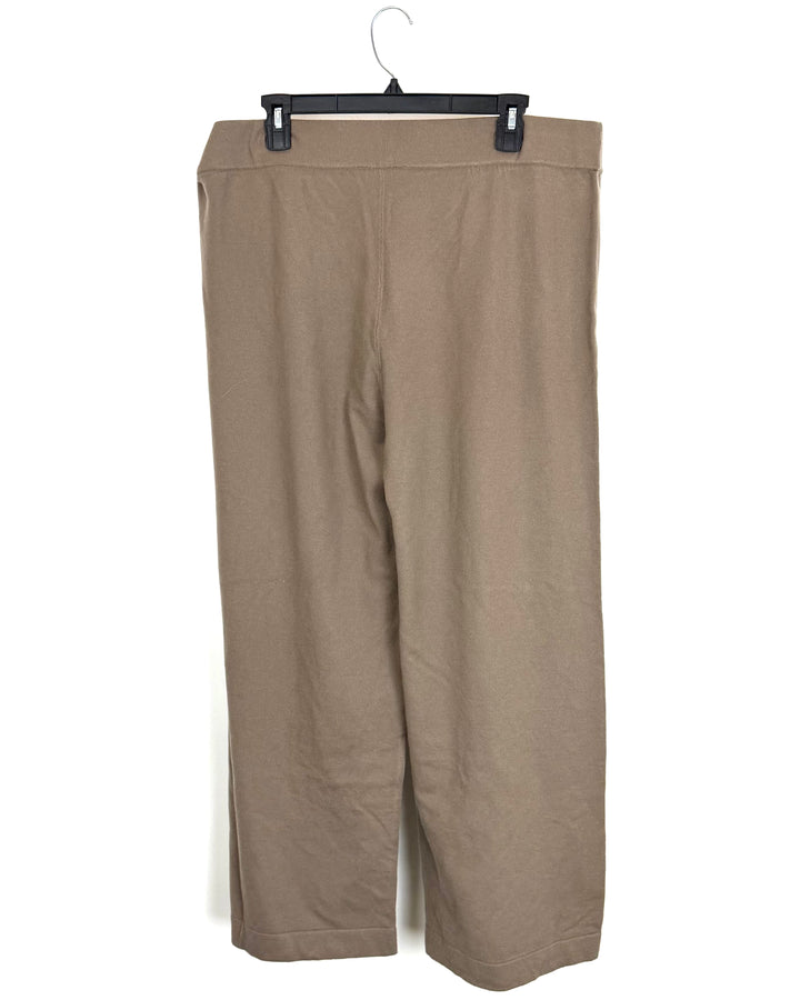 Taupe Brown Knit Sweatpants - Size 18/20