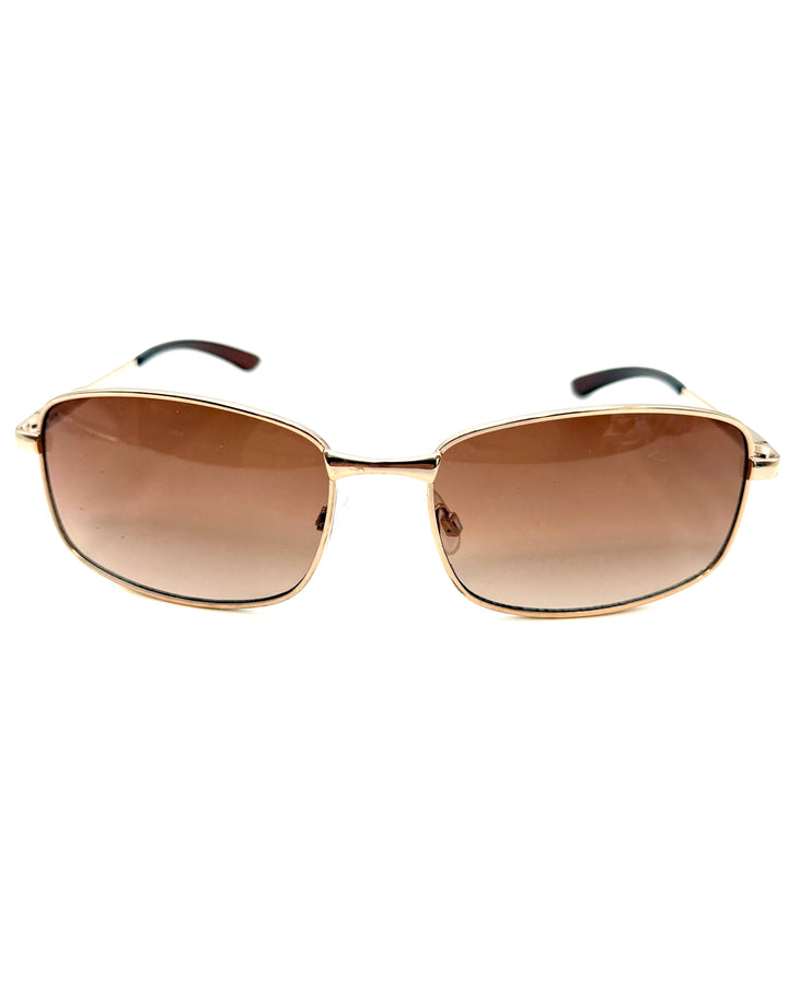 Brown & Gold Metal Sunglasses
