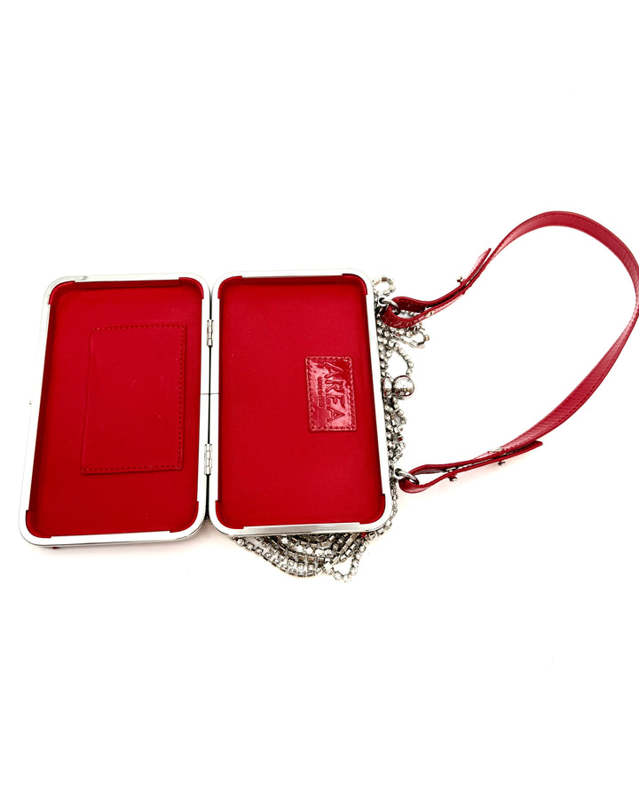 Cherry Red and Silver Flat Mini Bag