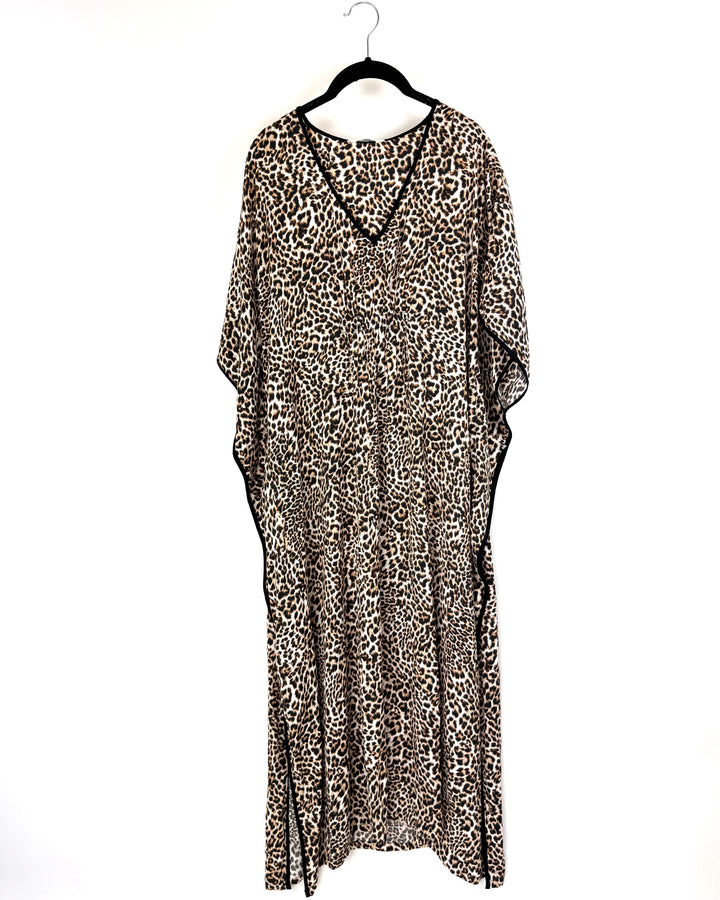 Brown Cheetah Print Caftan -  Small