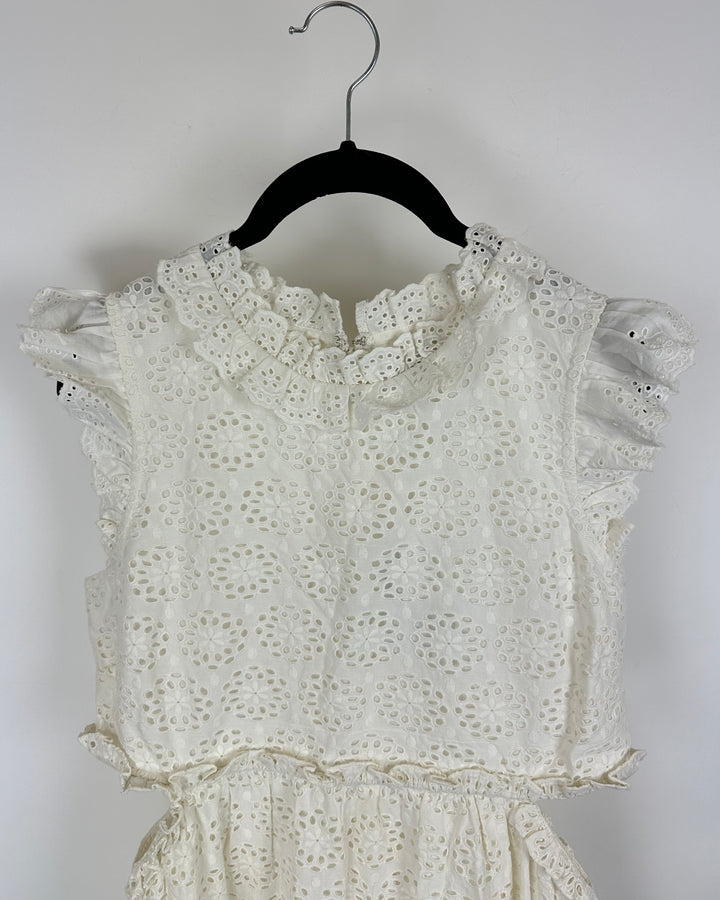 White Eyelet Cutout Dress -Small and Medium