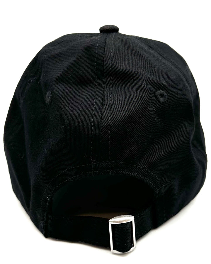 Black & Pink Rose Heart Baseball Hat - One Size