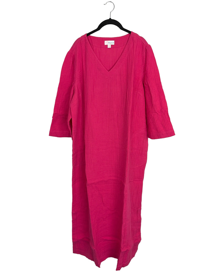 Raspberry Pink Textured Dress - Size 14/16