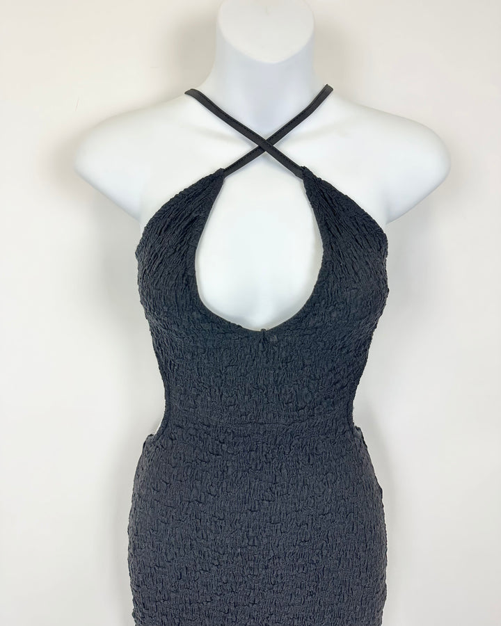 ASTR Black Texture Dress - Extra Small