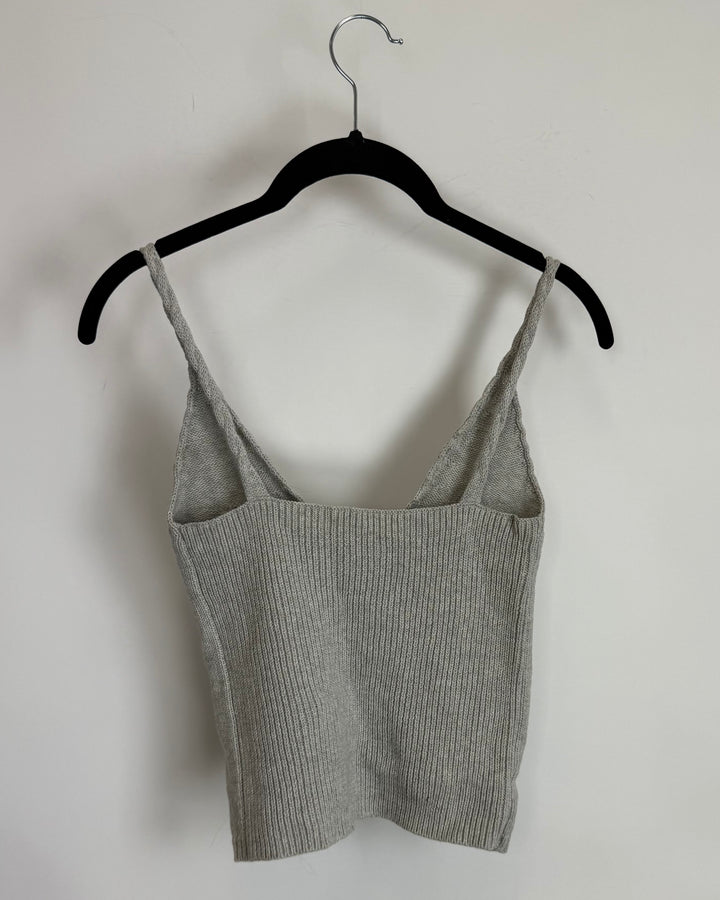 Gray Knit Cropped Tank Top - Size 00/0