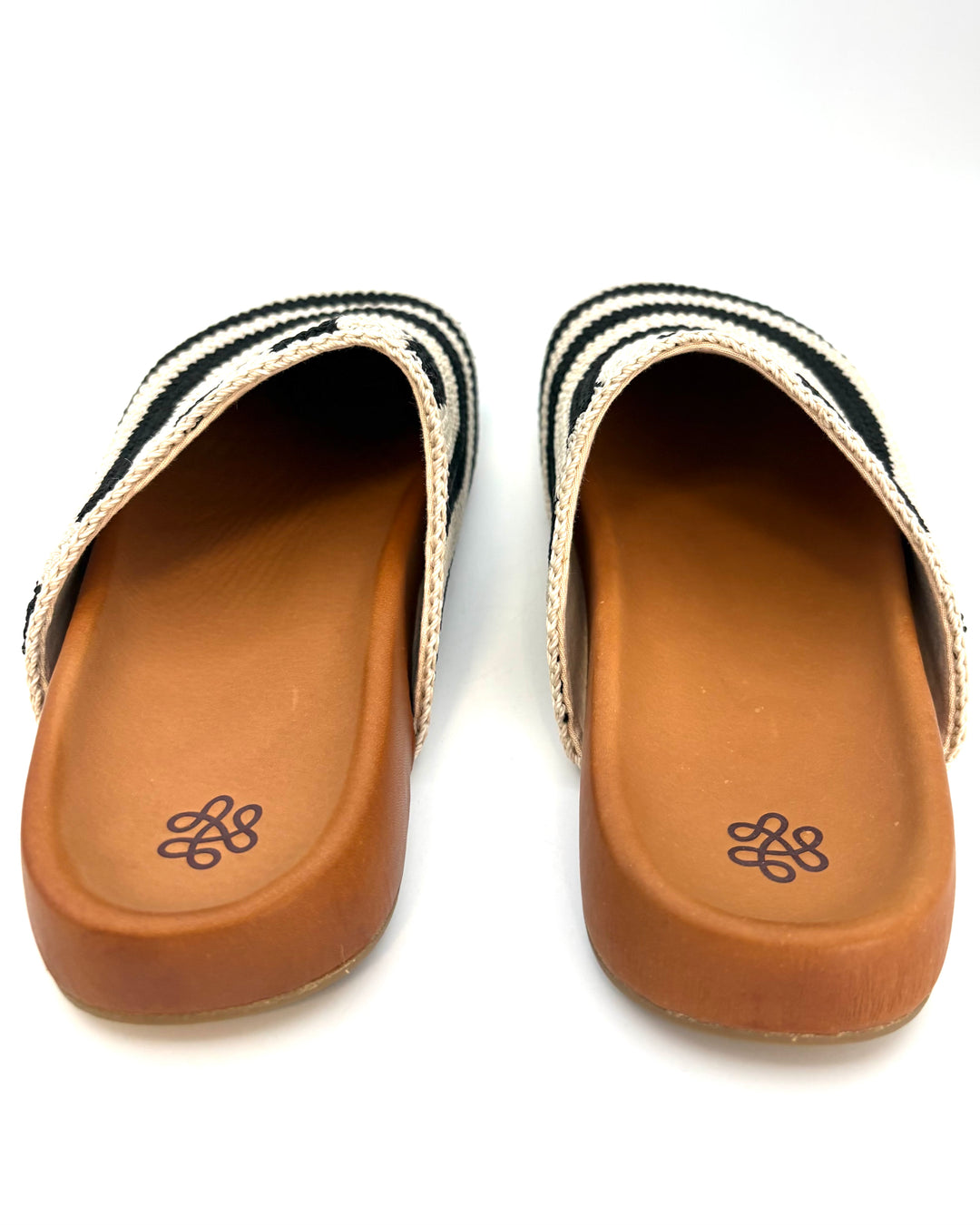 Black & Beige Crochet Clogs -  Size 7, 10, 11