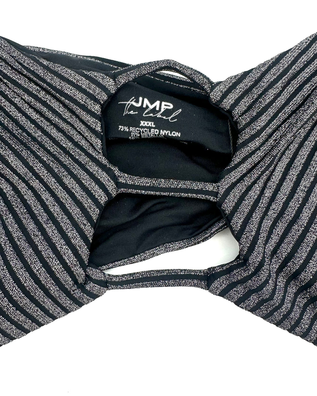 Metallic Black Strapless Bandeau Bikini Top - Extra Extra Extra Large