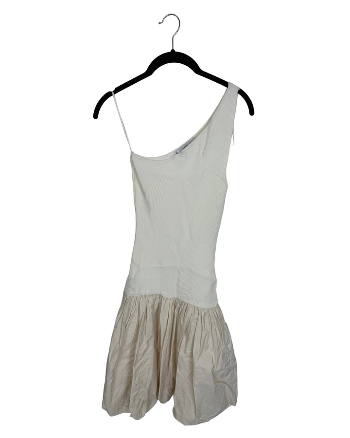 One Shoulder Cream Balloon Dress- Size 2/4