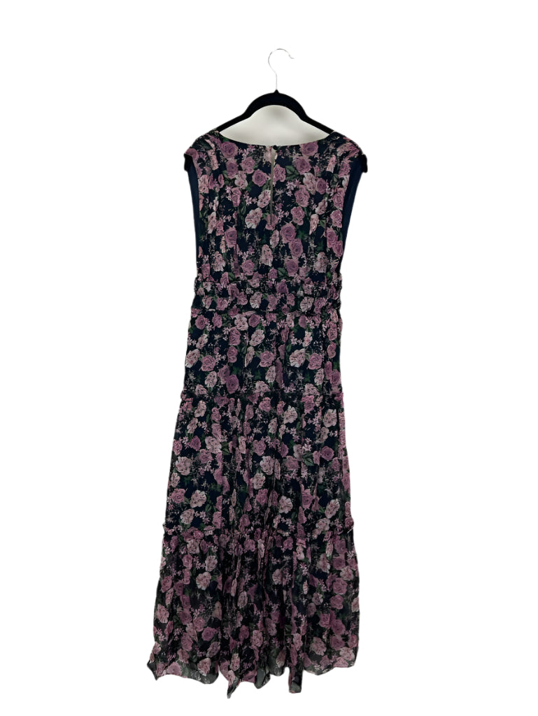 Navy Blue Rose Flowy Dress - Medium