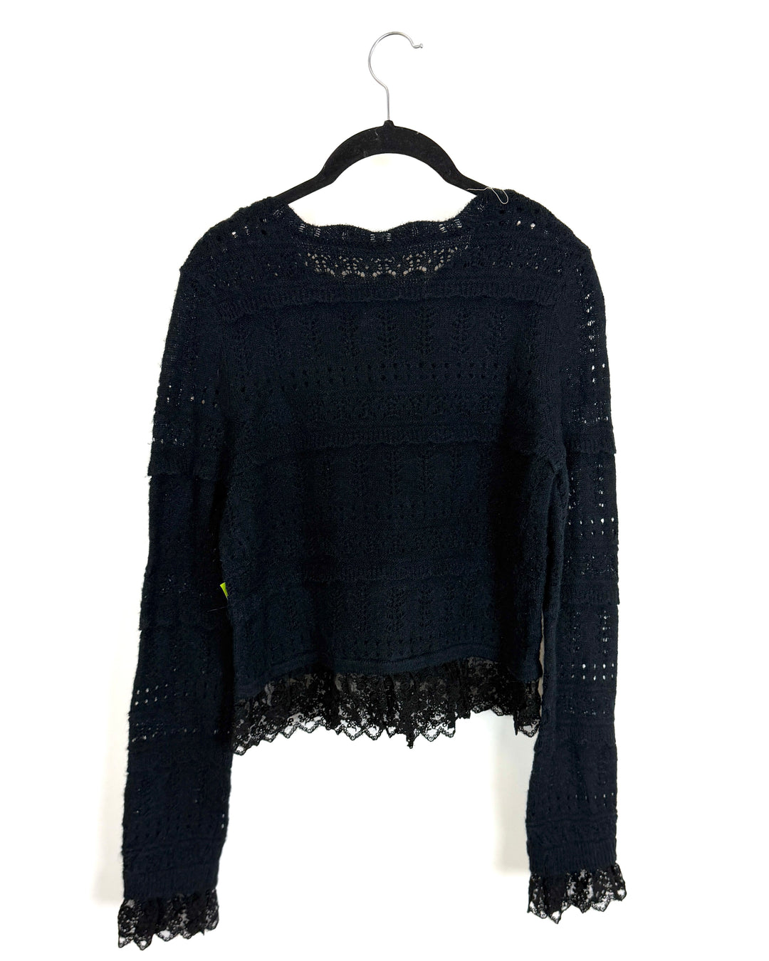 Black Lace Detail Cardigan - Size 2/4