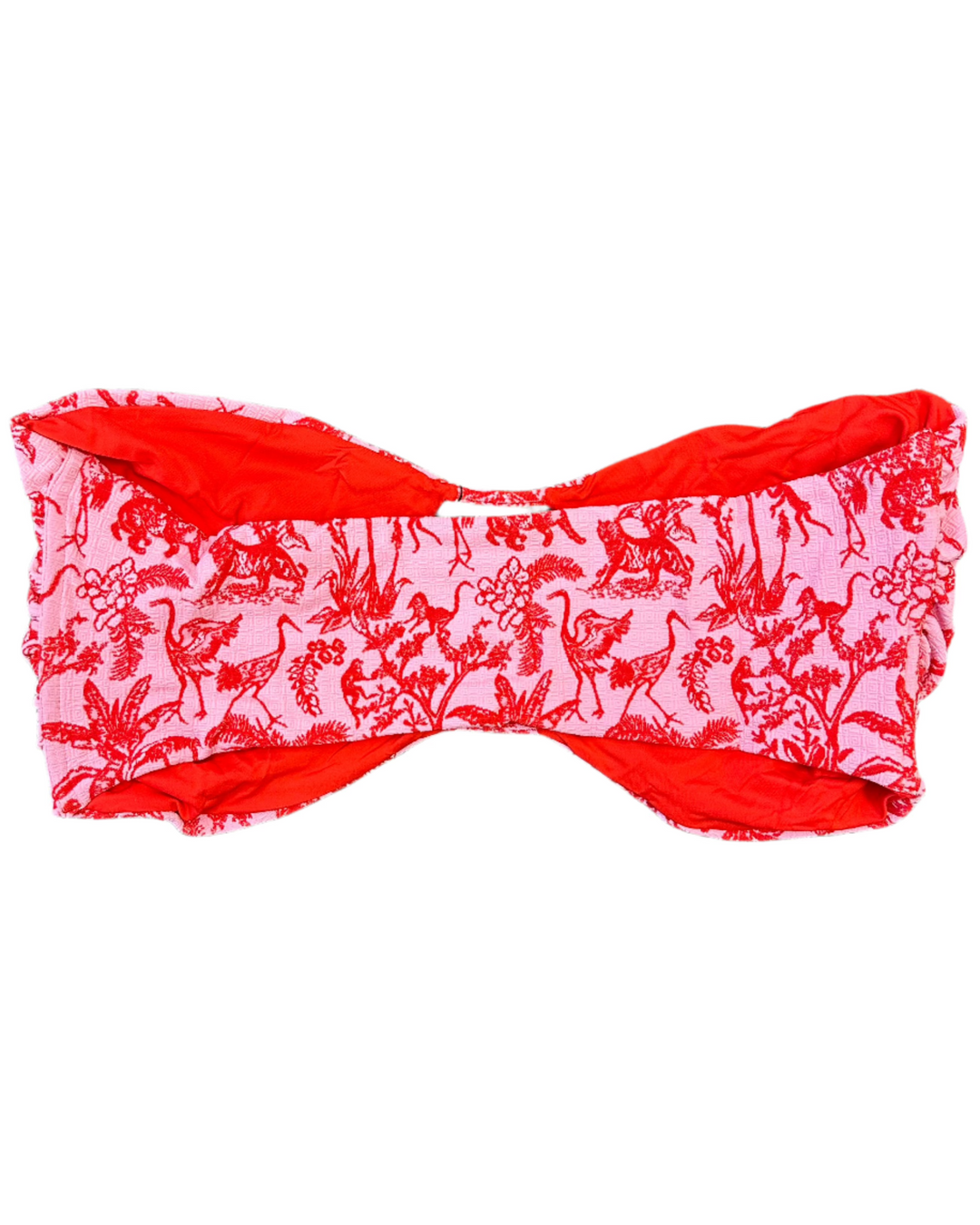 Pink & Red Strapless Bandeau Bikini Top - Extra Extra Extra Large