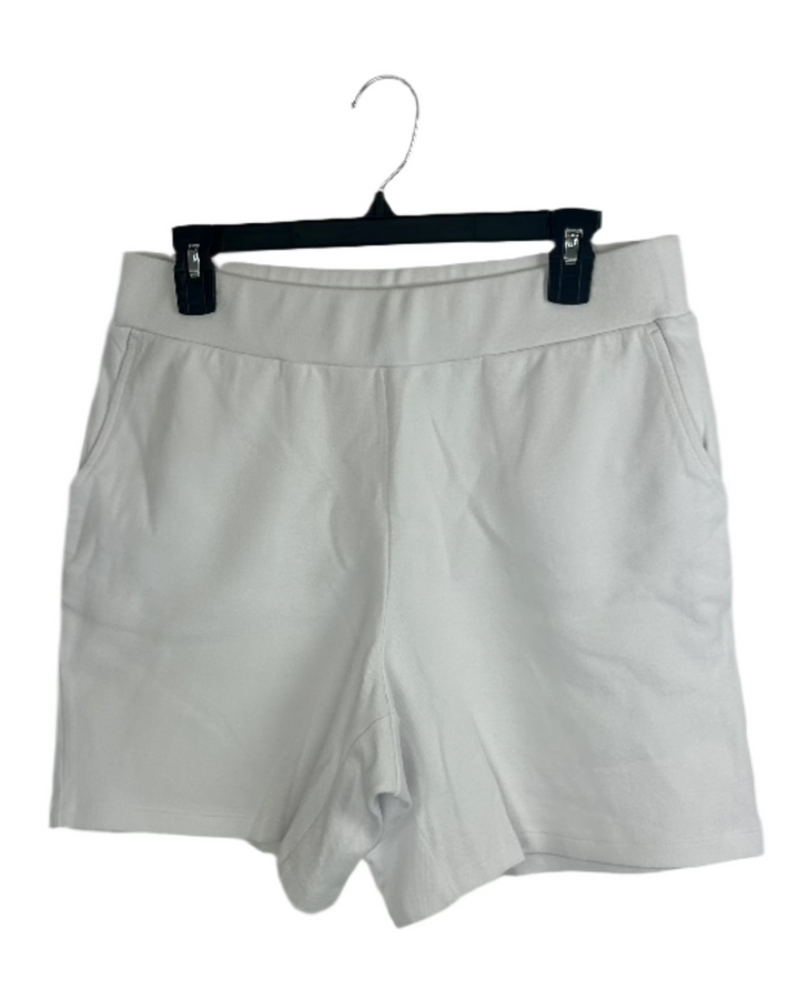 White Elastic Knit Casual Shorts - Size 6/8