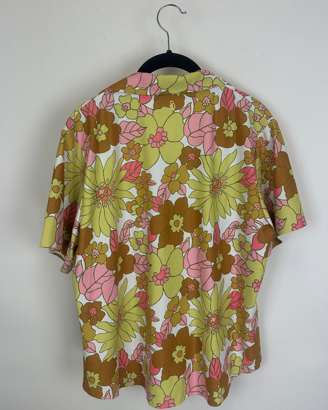 Orange and Pink Floral Button Up - Size 8/10