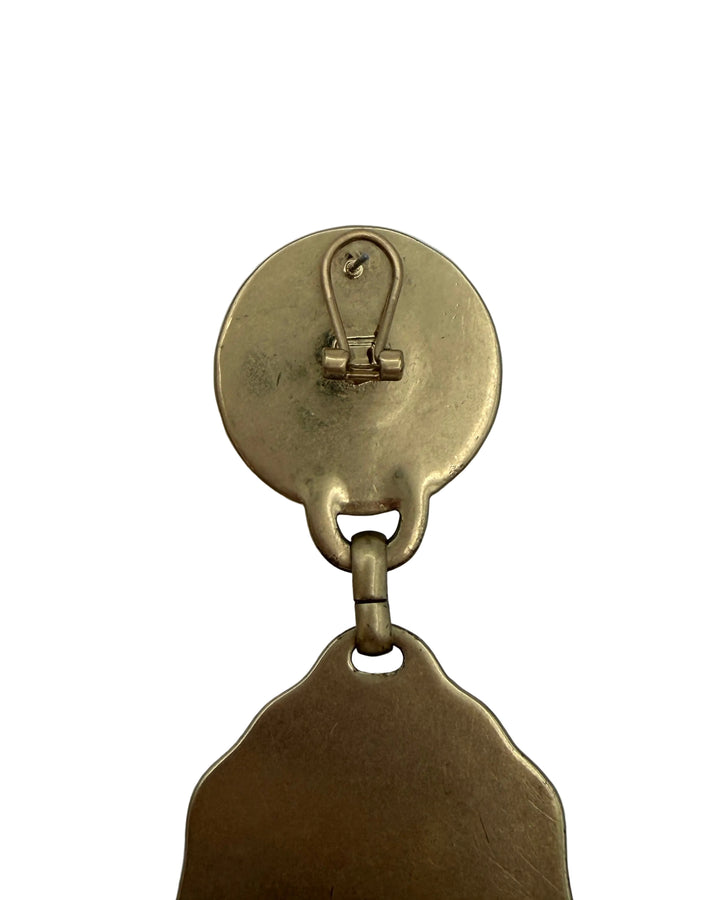 Oversized Gold and Silver Drop Earrings