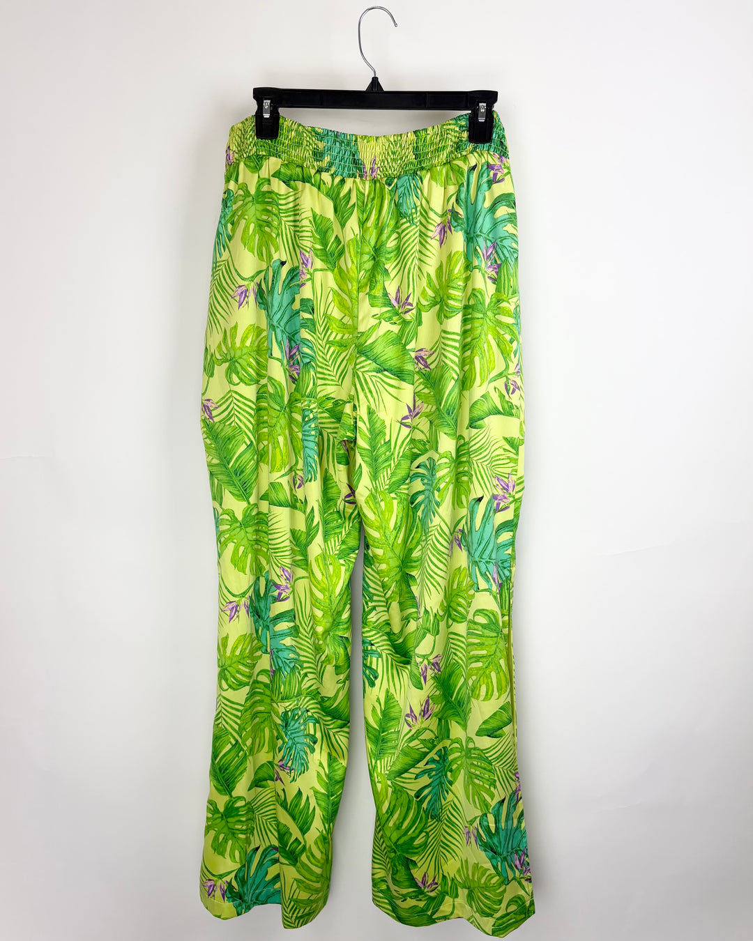 Green Tropical Print Pants- 1X