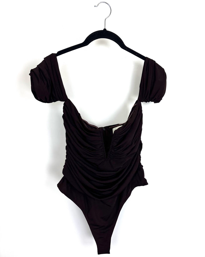 Brown Ruched Bodysuit - Size 2/4