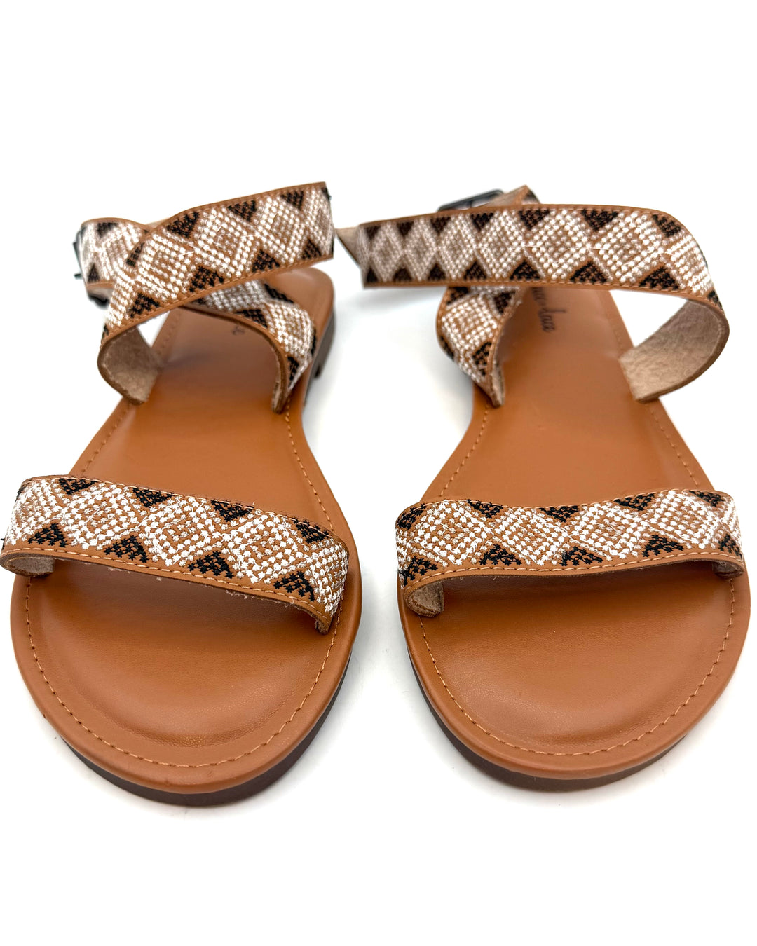 Embroidered Strap Sandals - Size 8