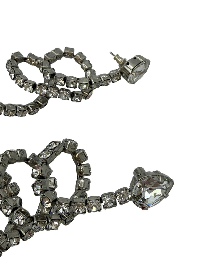 Oversized Silver Squiggle Earrings
