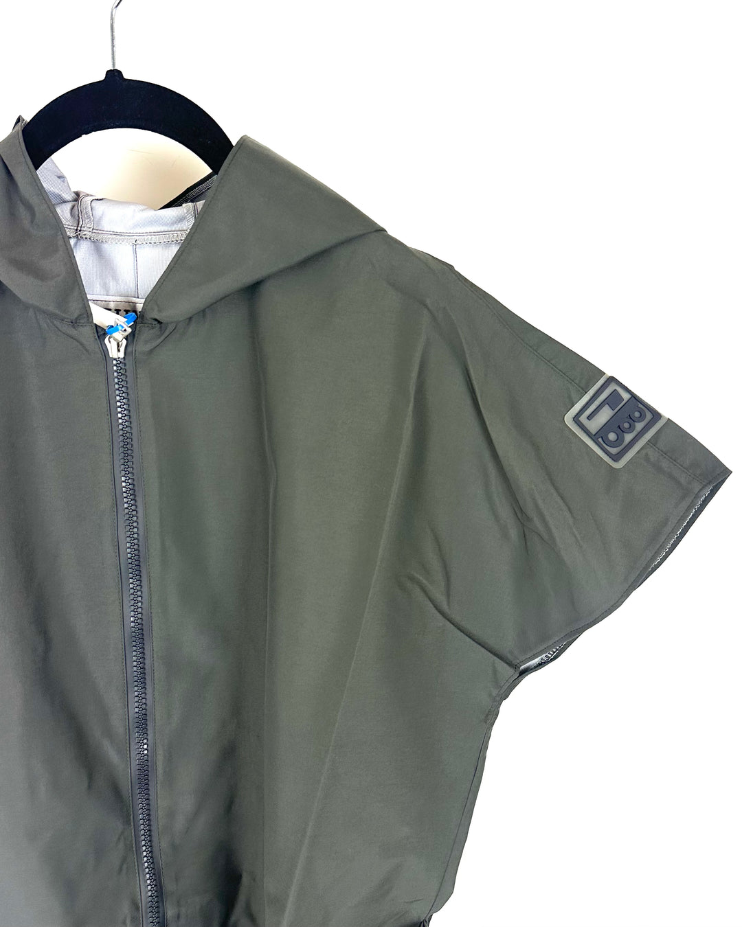 Dark Gray Short Sleeve Raincoat With Bungee Belt - Size 2/4,  4/6, 6/8, and 8/10