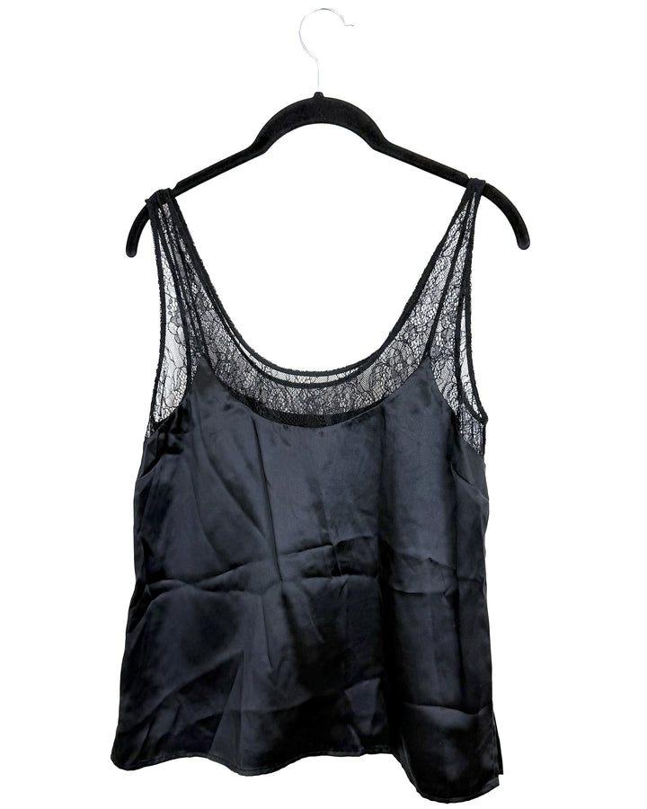 Black Lace Trim Tank Top - Size 0/2 and 4/6